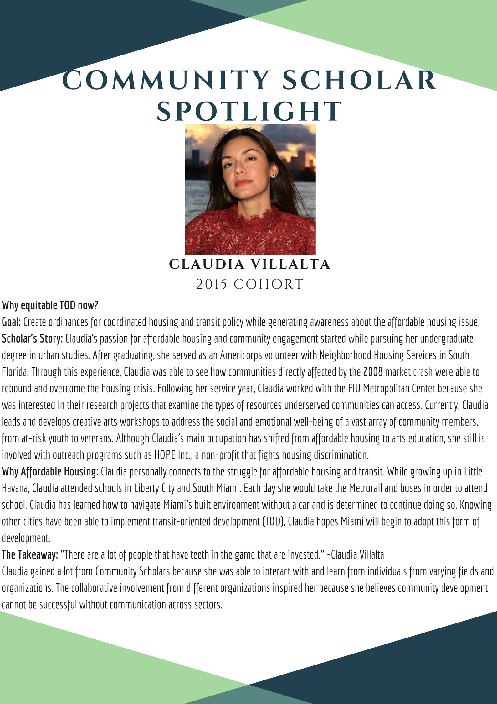 Claudia Villalta Community Scholar Spotlight